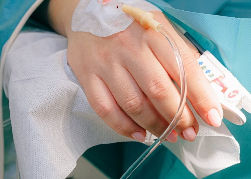 patient with iv line