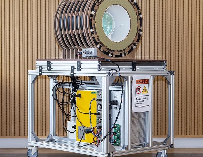 Der Prototyp des neuen kleinen und mobilen MRT-Geräts mit Open-Source-Software und -Hardware der PTB. | Copyright: PTB