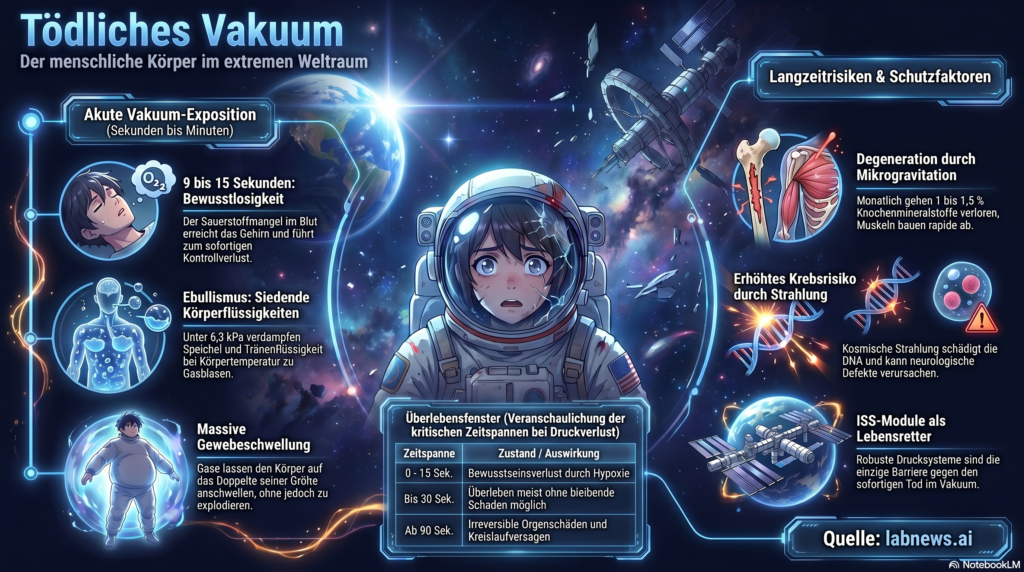 Tödliches Vakuum: Die ISS hat ein Leck. Credits: labnews.ai 