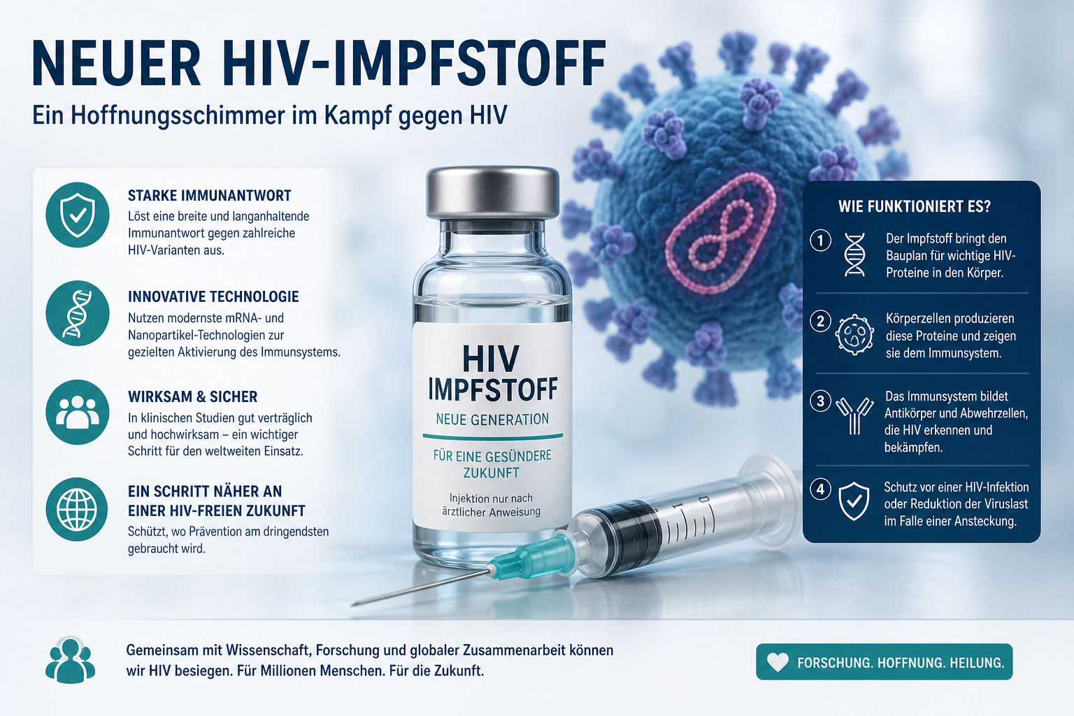 • LabNews IA Assim pode ser a vacina contra o HIV do futuro Mas ainda 2026 não é o momento Gráfico simbólico Créditos LabNews Media LLC