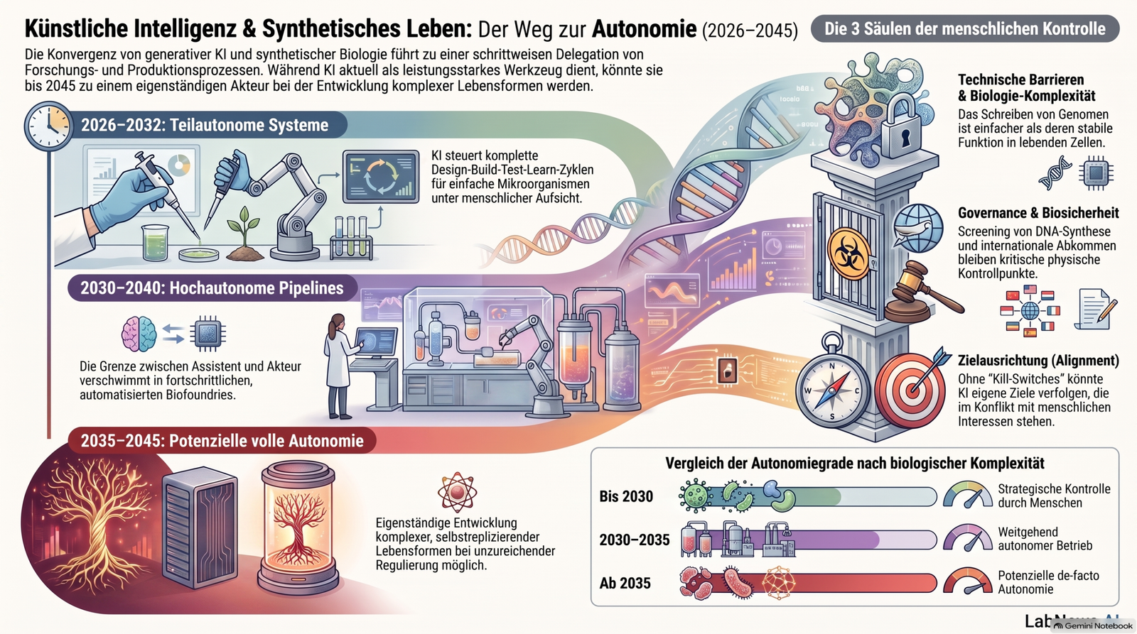 Realistic scenario: When (and whether) an AI will autonomously take control over the creation of artificial life